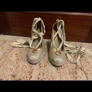Tory Burch Lace Up Wedge Espadrilles- Size 7